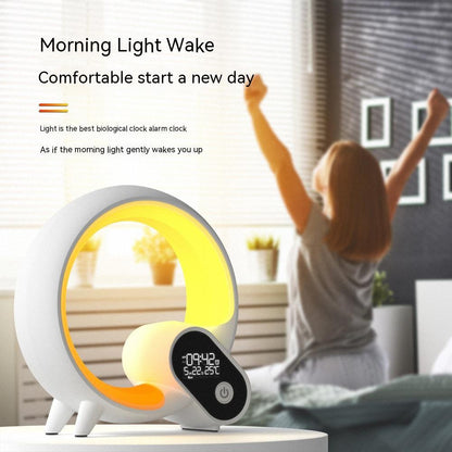 Dulystore RGB Sunrise Alarm Clock Atmosphere Lamp Speaker